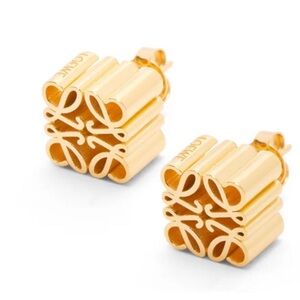 Loewe Gold Earrings with Script Design